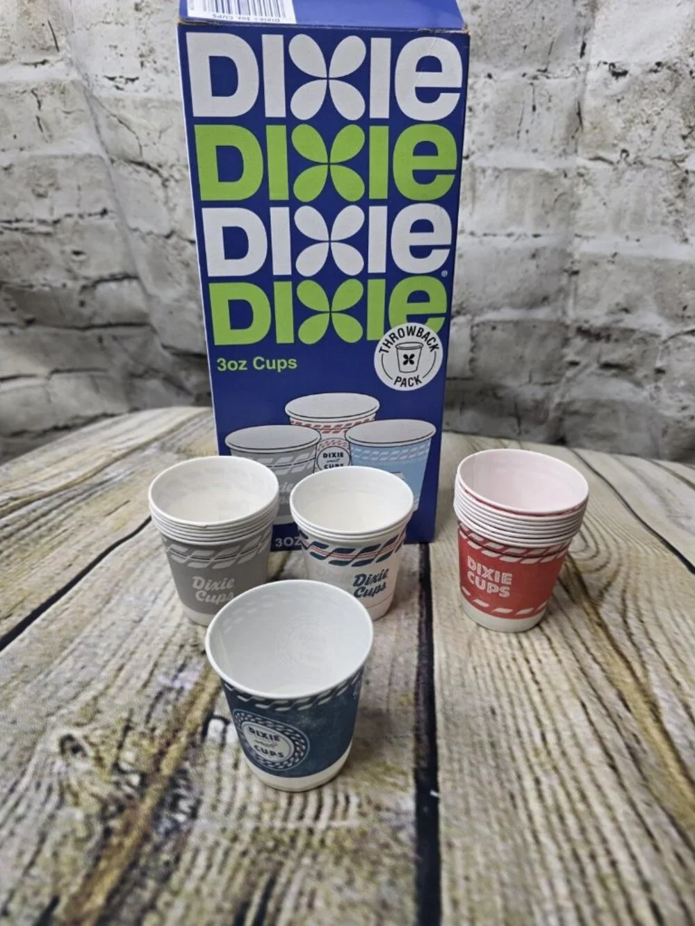 Dixie Multi Purpose Cups 3 oz Throwback Pack Vintage Designs 130+ Partial Box